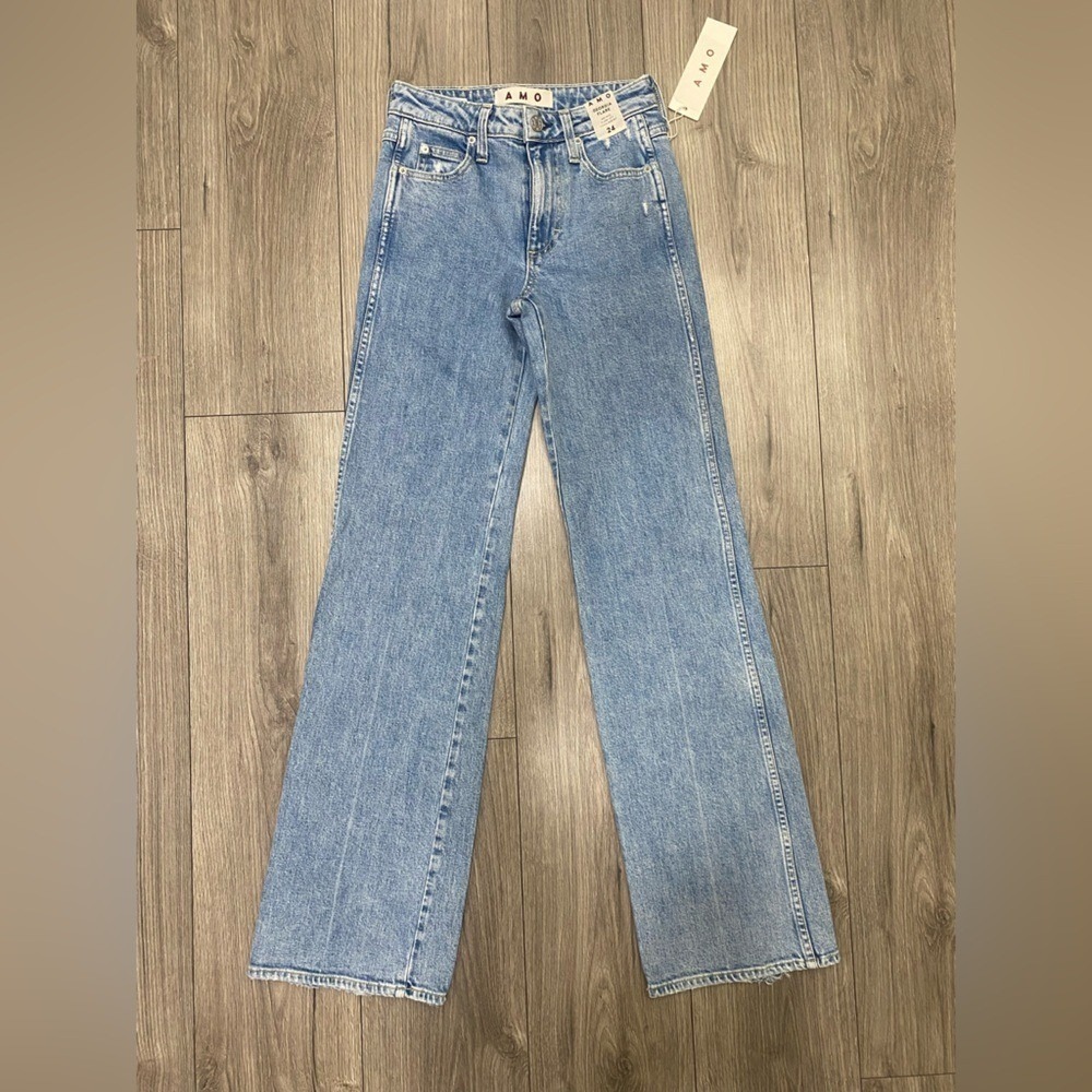 AMO Georgia Flare Respect Mid Rise Flare Leg Long Inseam NWT Sz 24